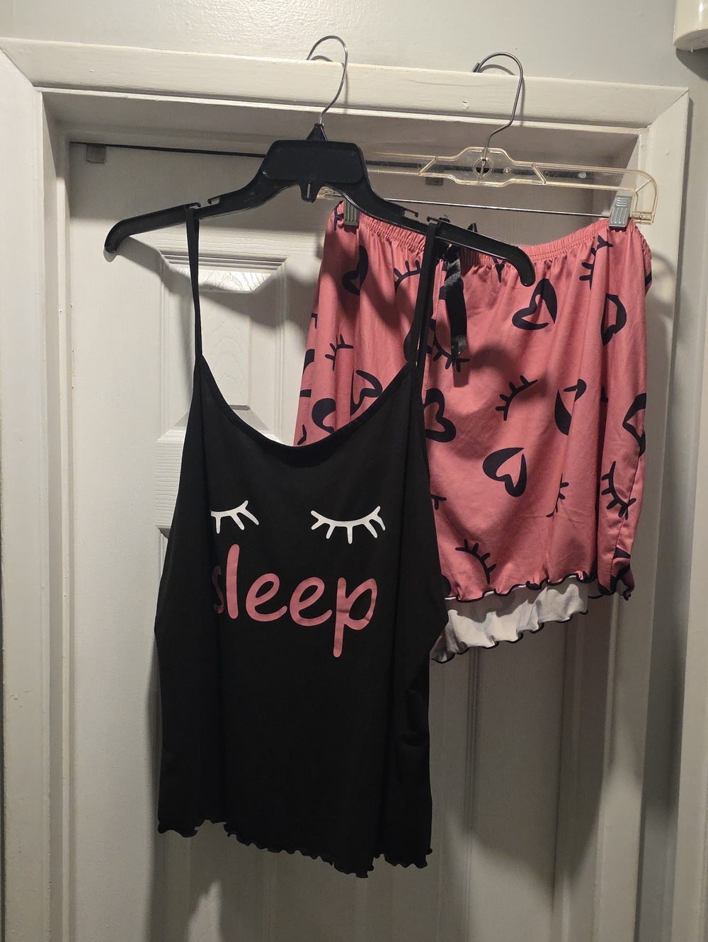 Sleepy Chic Women's Pink & Black Pajama Set